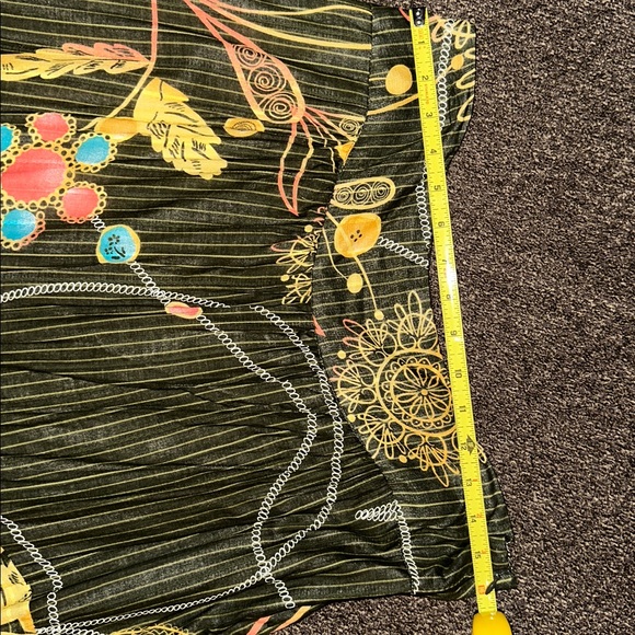 FARM Rio Olive Green Floral Tiered Midi Skirt with Yellow Embroidery - Picture 8 of 9